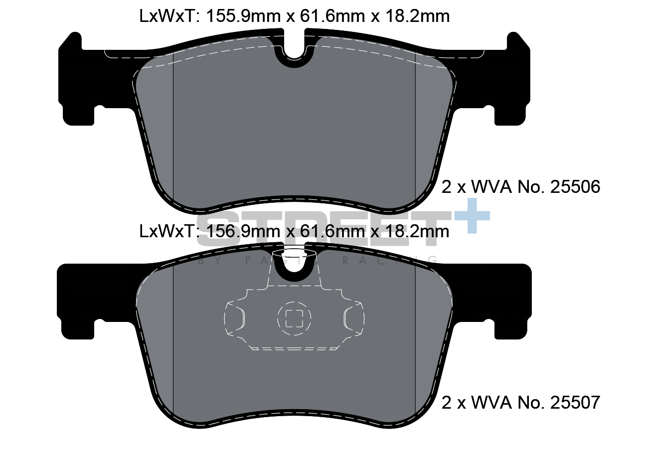 PAGID Street+ Racing brake pads VA 25506 fits BMW