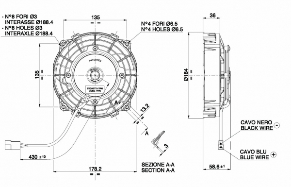 Radiator Fan D184 - D167 blowing SPAL