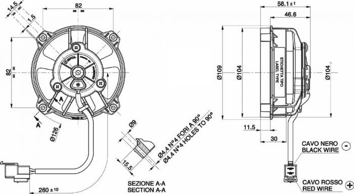 Radiator Fan D109 - D96 sucking SPAL