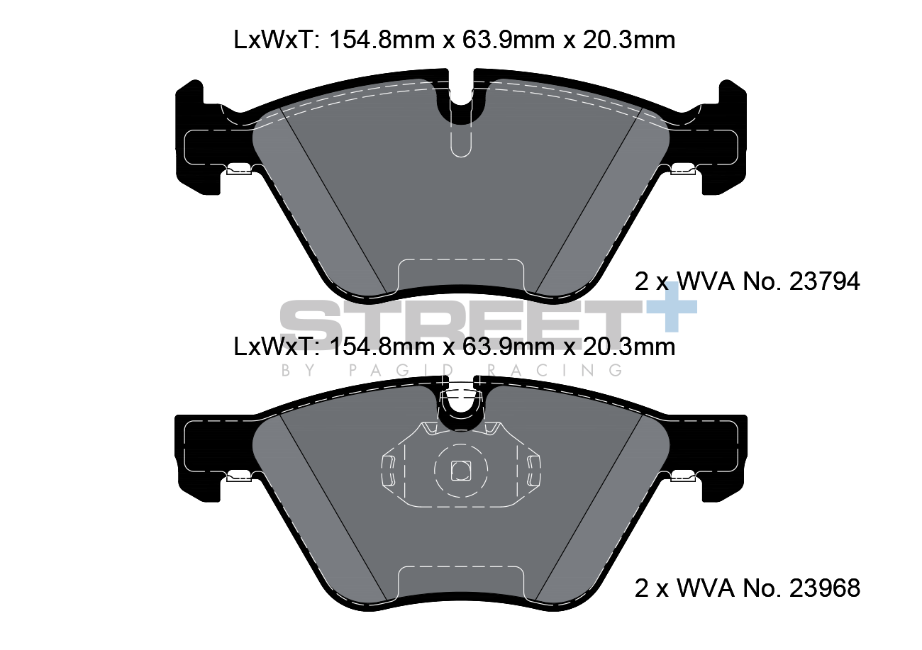 PAGID Street+ Racing Bremsbeläge VA 23794 passend für BMW