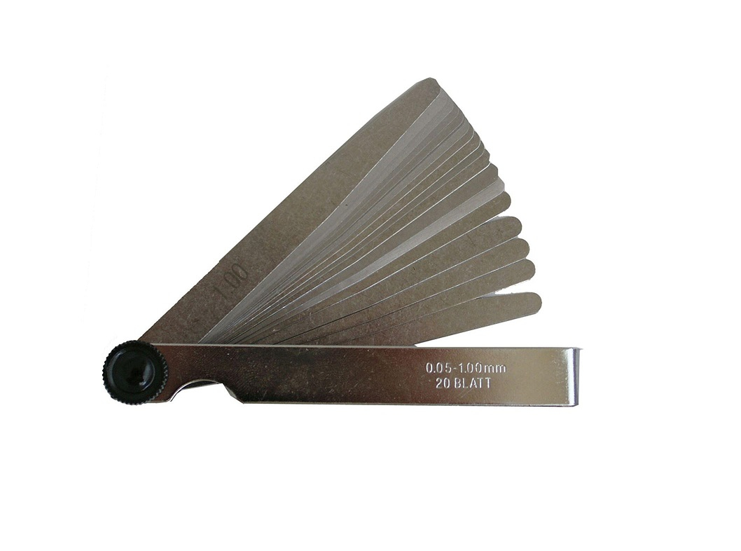 Precision feeler gauges, 0.05 - 1.00 mm, 20 sheets
