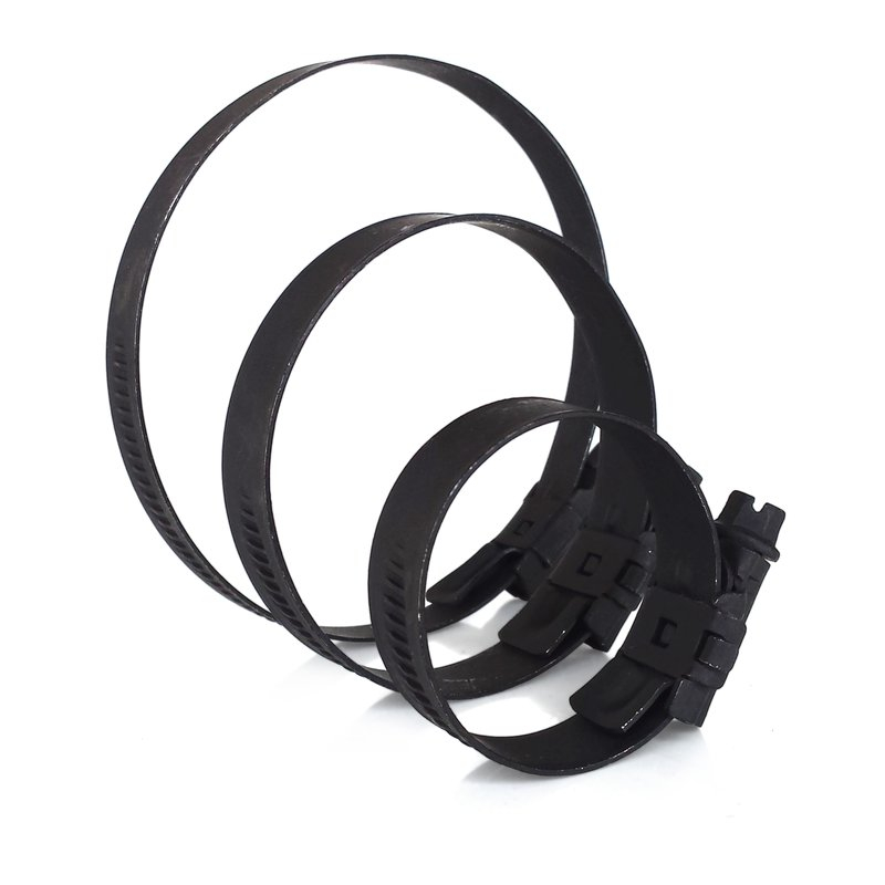 Schwarze Schlauchschelle Edelstahl