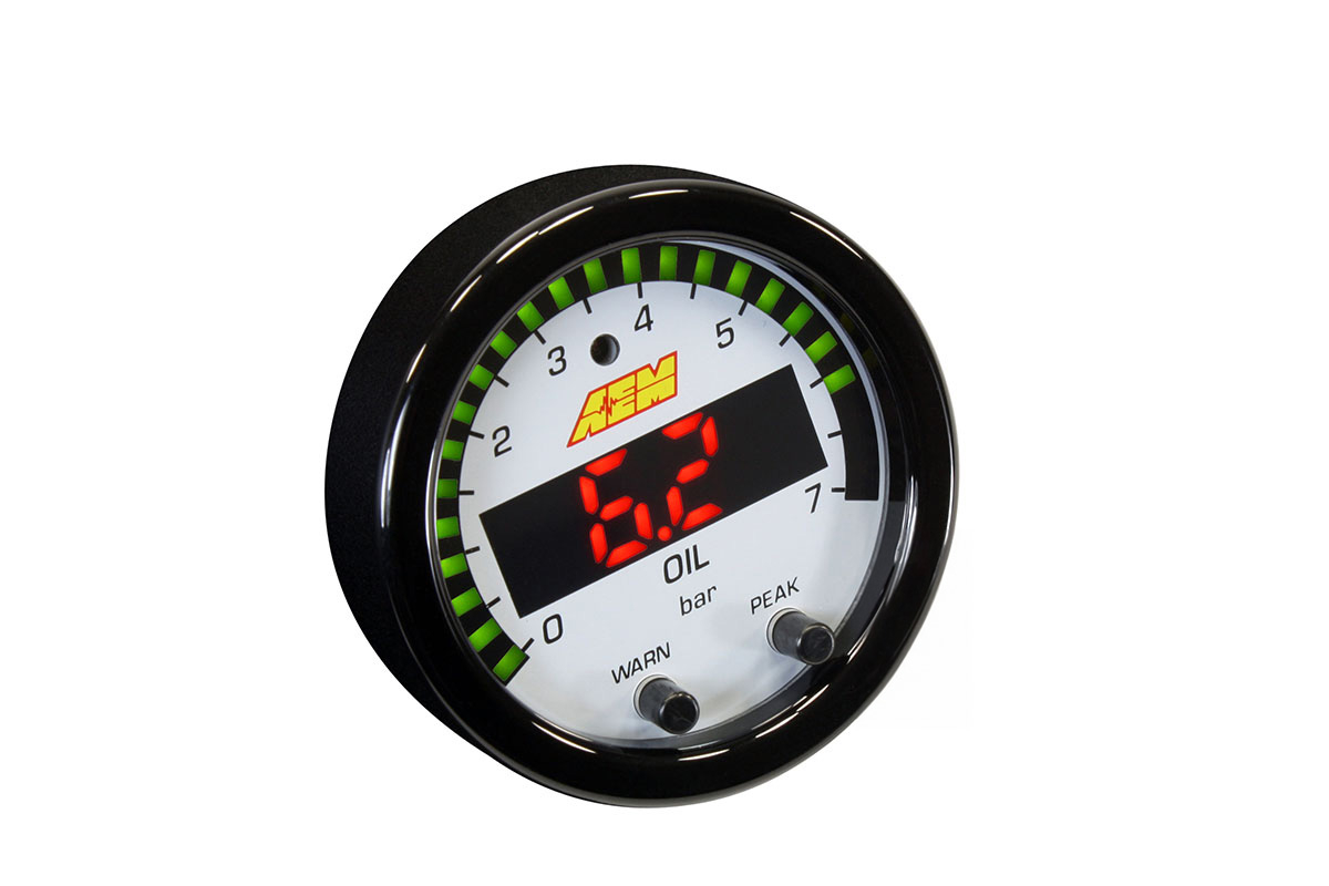 AEM X-Series Oil and fuel pressure display
