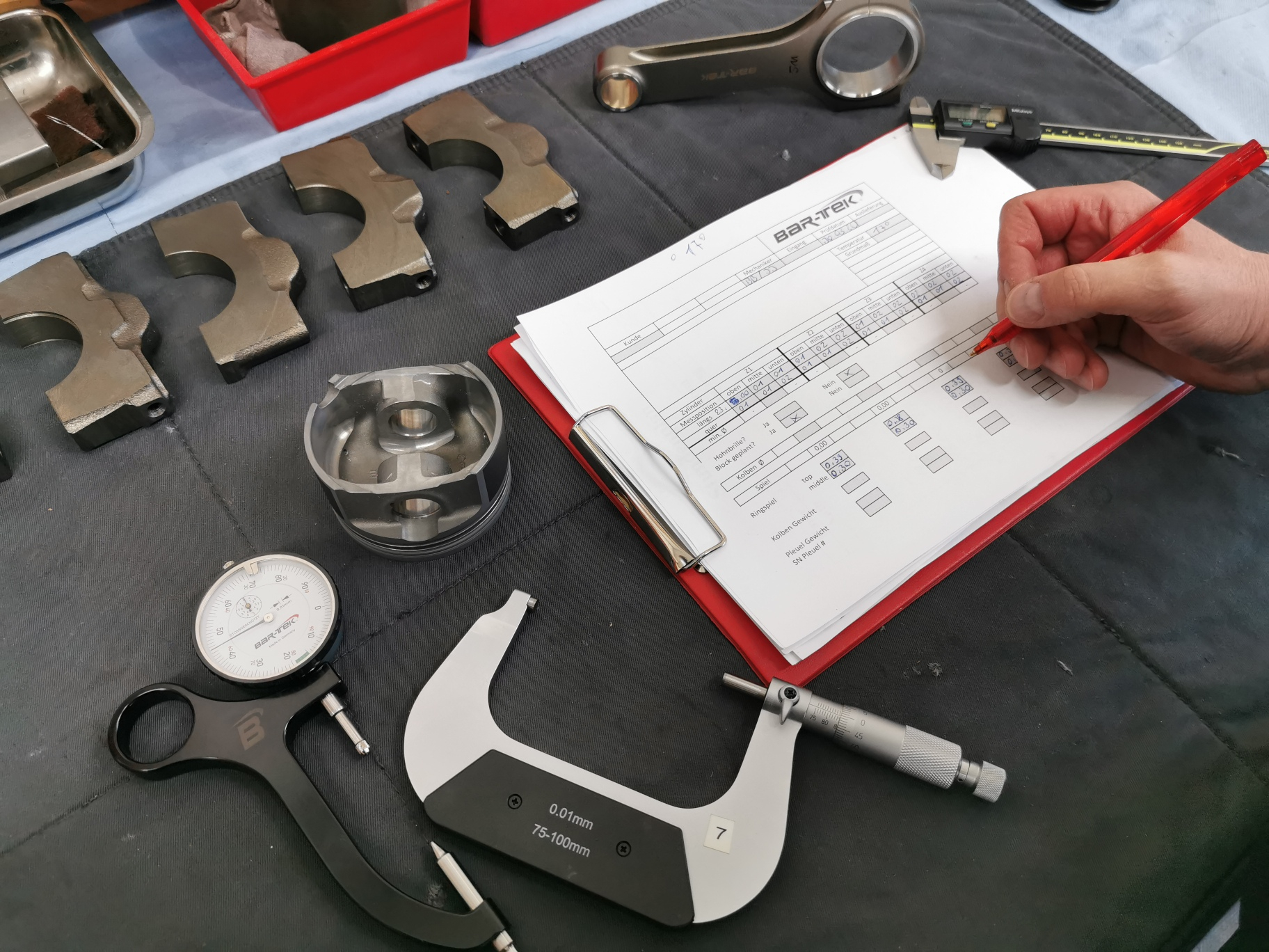 Test reports for engine construction