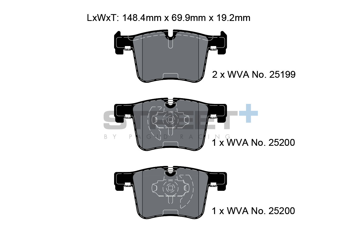 Plaquettes de frein Racing VA 25199 Street+ PAGID convenant à BMW
