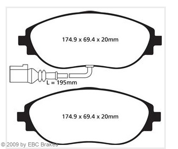 EBC Racing brake pads suitable for 2.5L TFSI Audi RS3 & TTRS