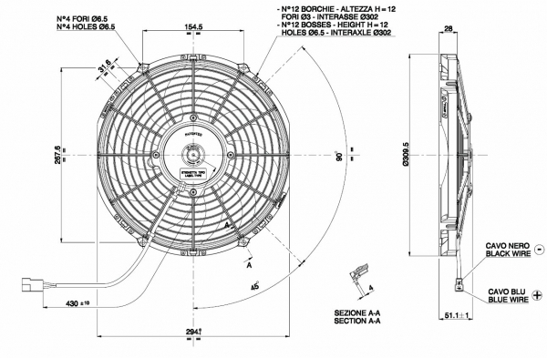 Radiator Fan D310 - D280 sucking SPAL