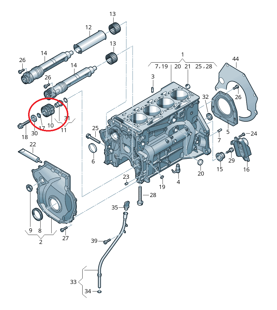 2.0L TSI EA888 Gen.3 MQB Middle drive sprocket timing chain BAR-TEK®
